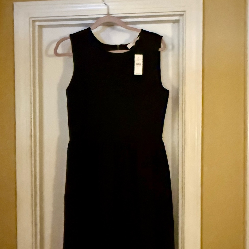 NWT LOFT Elegant Black Sleeveless Midi Dress